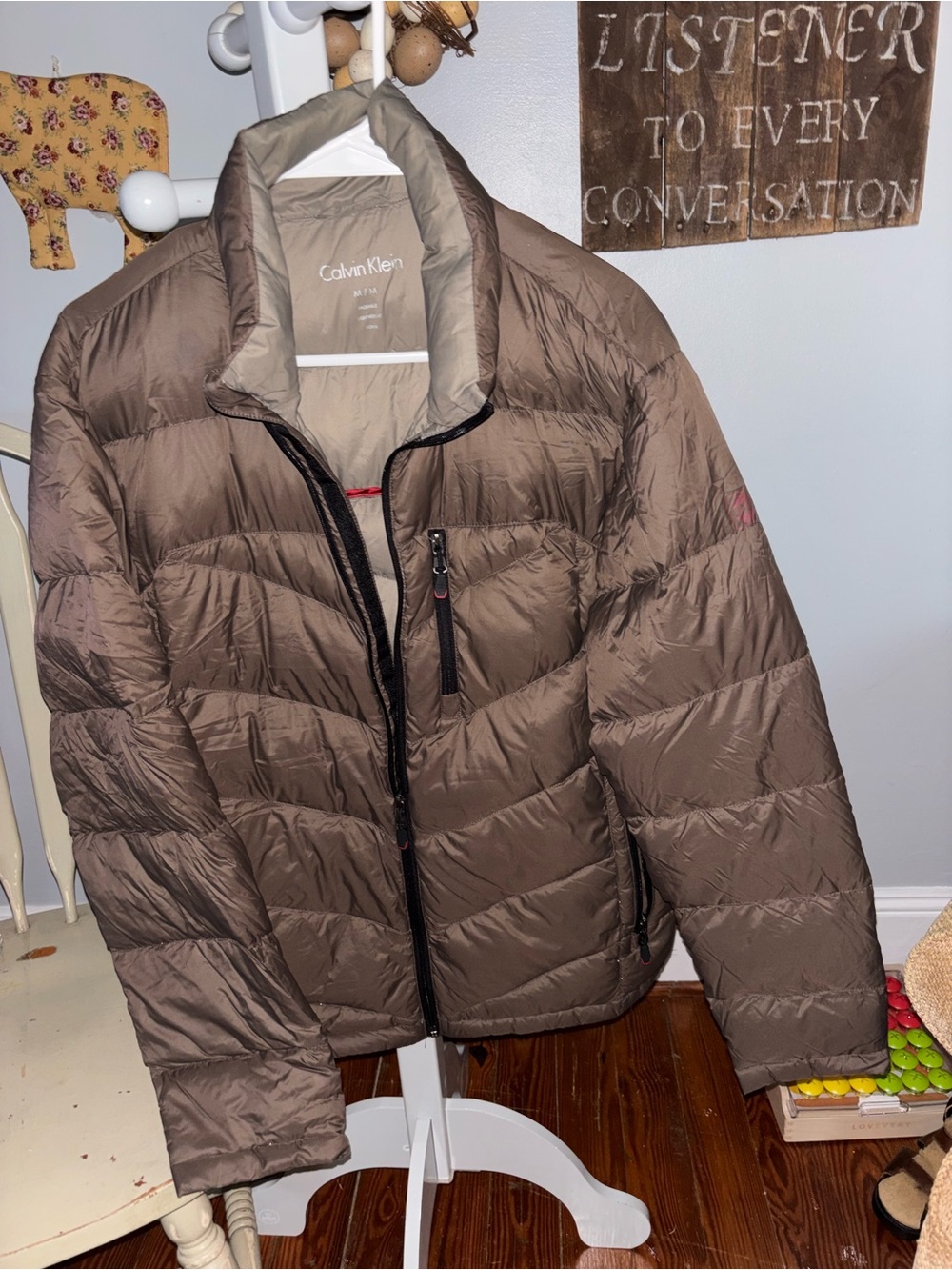 Calvin Klein  M. Men's brown  Quilted Packable Puffer Jacket